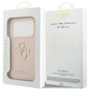 Etui Guess Grained Big 4G & Classic Logo do Apple iPhone 17 Pro różowy
