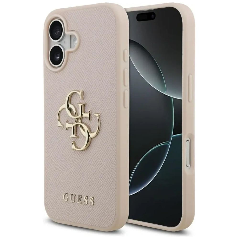 Etui Guess Grained Big 4G & Classic Logo do Apple iPhone 17 różowy