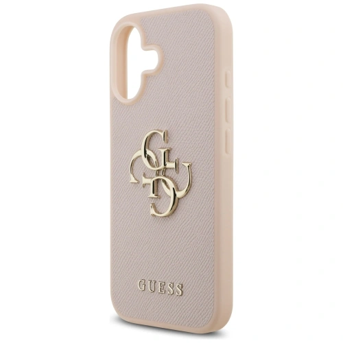 Etui Guess Grained Big 4G & Classic Logo do Apple iPhone 17 różowy