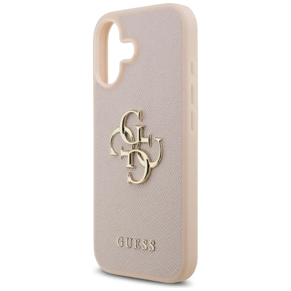 Etui Guess Grained Big 4G & Classic Logo do Apple iPhone 17 różowy