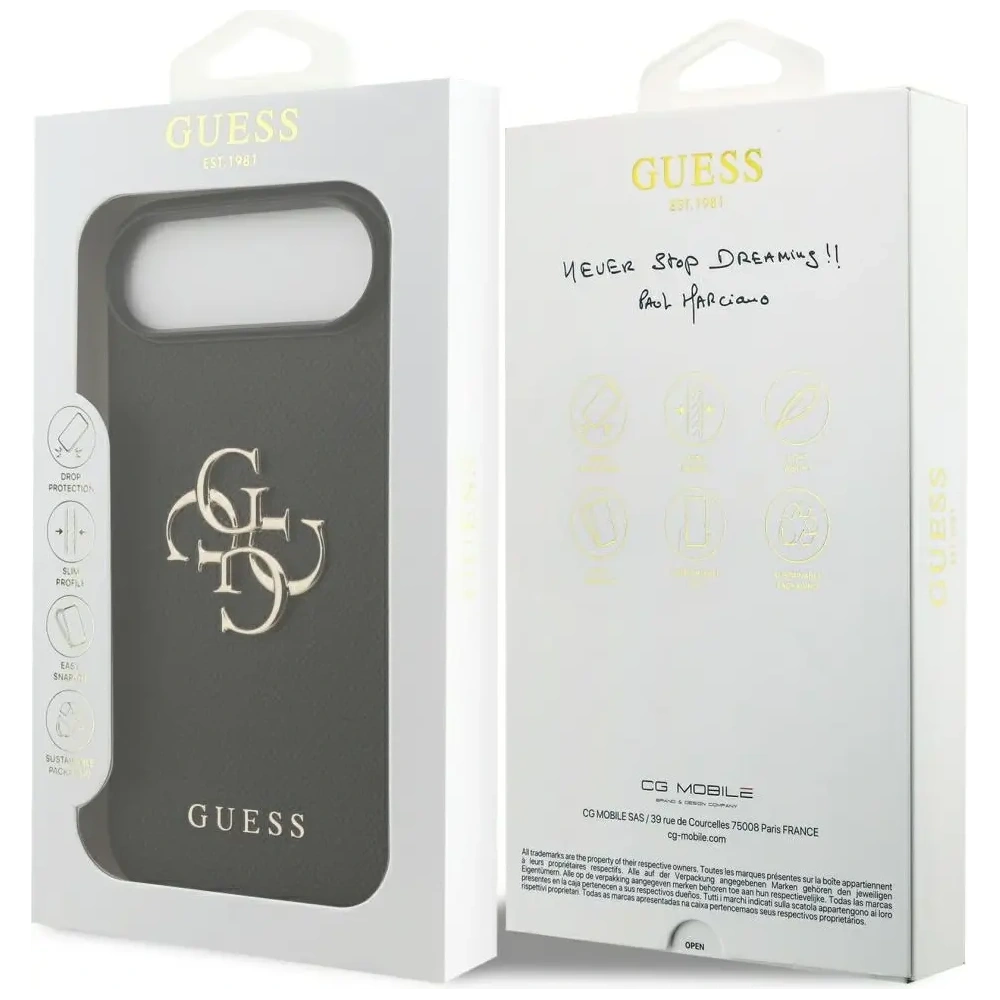 Etui Guess Grained Big 4G & Classic Logo do Apple iPhone Air czarny