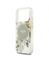 Etui Guess IML Flower & Tonal Circle MagSafe do Apple iPhone 17 Pro zielony