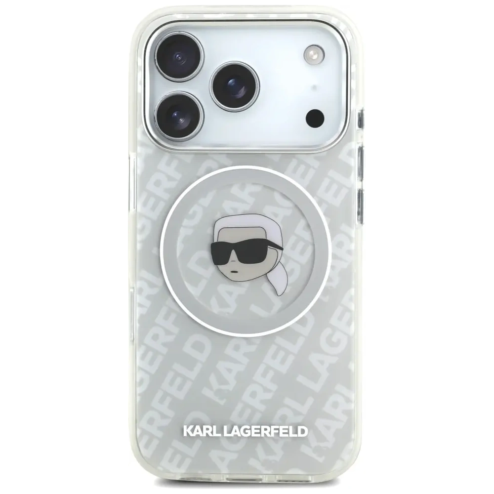 Etui Karl Lagerfeld IML Karl Head Logo MagSafe do Apple iPhone 17 Pro Max szary