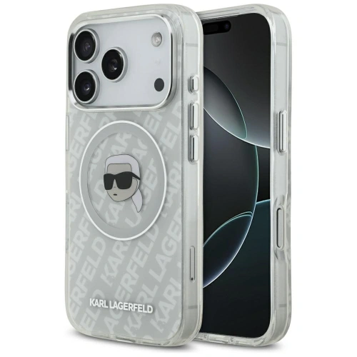Etui Karl Lagerfeld IML Karl Head Logo MagSafe do Apple iPhone 17 Pro szary