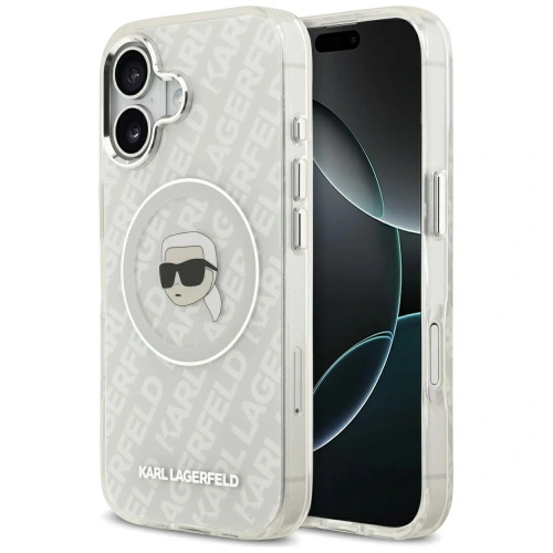 Etui Karl Lagerfeld IML Karl Head Logo MagSafe do Apple iPhone 17 szary