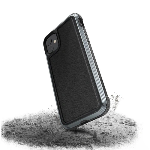 Buy X-Doria Defense Lux - Aluminum Case for iPhone 11 (Drop test 3m) (Black Leather) - XDR021BLK - {ean13} - Home Screen Store Europe