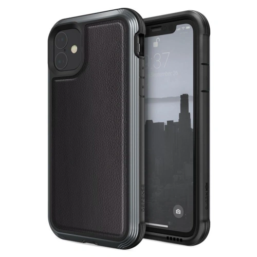 Kup Etui din aluminiu X-Doria Defense Lux Apple iPhone 11 (Test de cădere 3m) (Piele neagră) - XDR021BLK - {ean13} - Sklep Home Screen