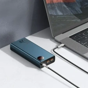 Powerbank Baseus Adaman 2xUSB-A, USB-C, micro USB 20000mAh 65W Quick Charge 4.0 Power Delivery niebieski