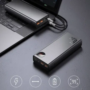 Powerbank Baseus Adaman 2xUSB-A, USB-C, micro USB 20000mAh 65W Quick Charge 4.0 Power Delivery niebieski