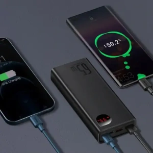 Powerbank Baseus Adaman 2xUSB-A, USB-C, micro USB 20000mAh 65W Quick Charge 4.0 Power Delivery niebieski