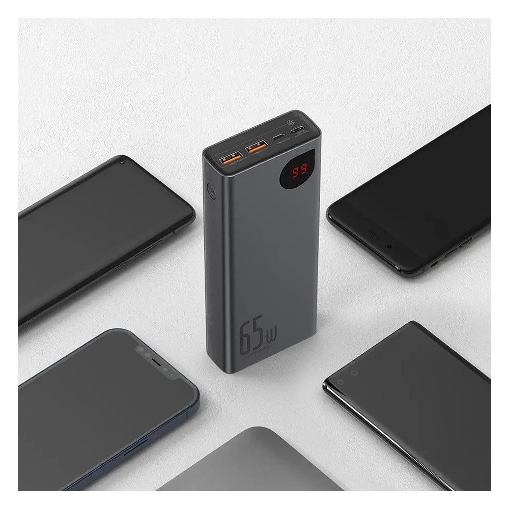 Powerbank Baseus Adaman 2xUSB-A, USB-C, micro USB 20000mAh 65W Quick Charge 4.0 Power Delivery niebieski