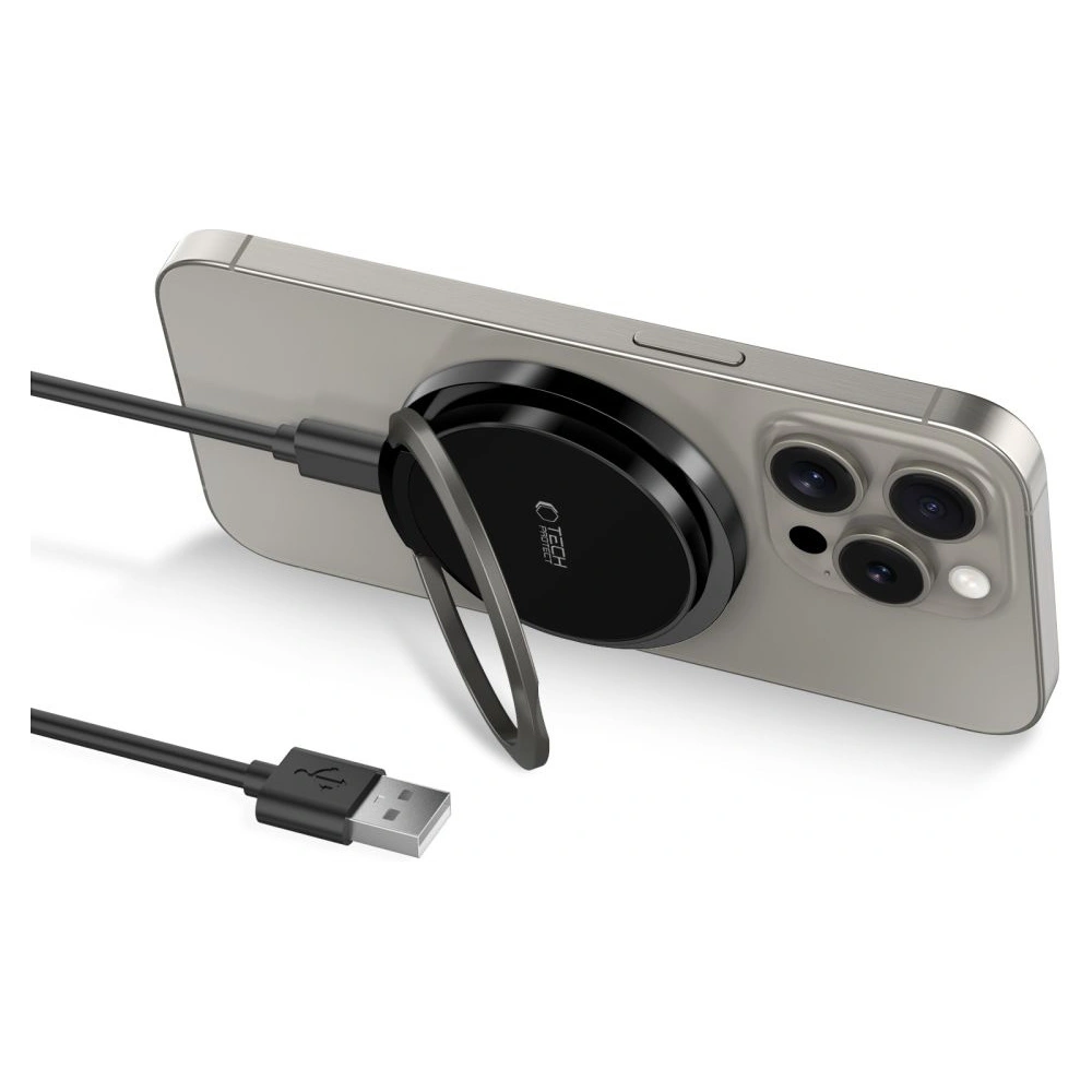 [CR] Ładowarka bezprzewodowa Tech-Protect QI15W-A33 Magnetic MagSafe Wireless Charger Black