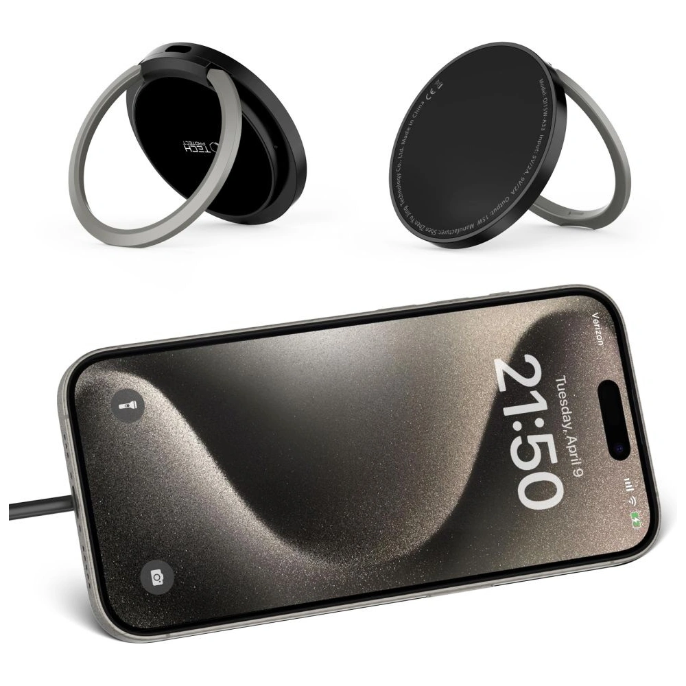 [CR] Ładowarka bezprzewodowa Tech-Protect QI15W-A33 Magnetic MagSafe Wireless Charger Black