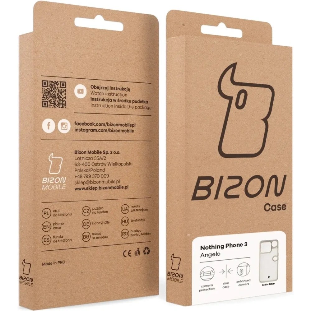 Etui Bizon Case Angelo do Nothing Phone (3) półprzezroczyste z beżową ramką