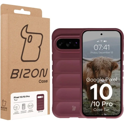 Pancerne etui Bizon Case Tur do Google Pixel 10 / 10 Pro burgundowe