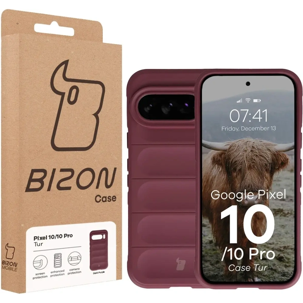 Pancerne etui Bizon Case Tur do Google Pixel 10 / 10 Pro burgundowe