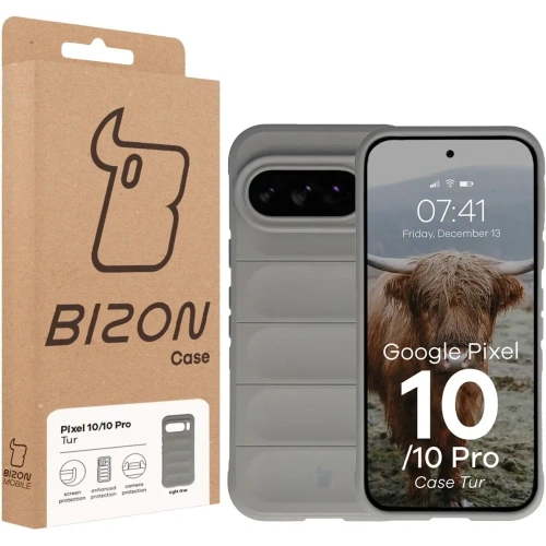 Pancerne etui Bizon Case Tur do Google Pixel 10 / 10 Pro jasnoszare