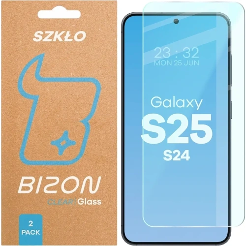 Szkło hartowane Bizon Glass Clear Duo do Galaxy S25 / S24 [2 PACK]