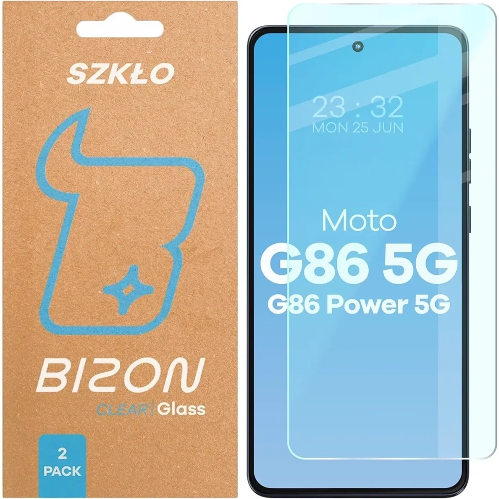 Szkło hartowane Bizon Glass Clear Duo do Motorola Moto G86 5G / G86 Power 5G [2 PACK]