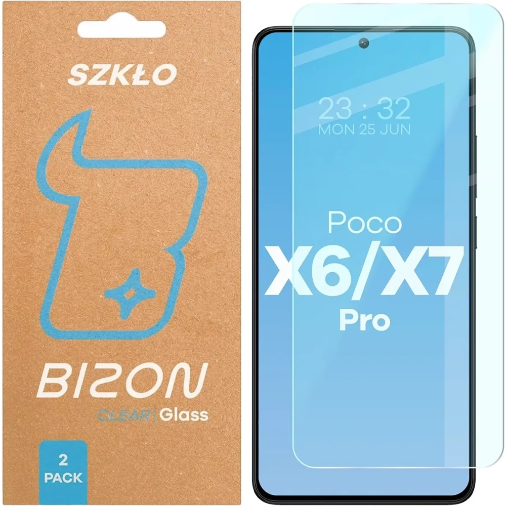 Szkło hartowane Bizon Glass Clear Duo do Xiaomi POCO X6 Pro / X7 Pro [2 PACK]