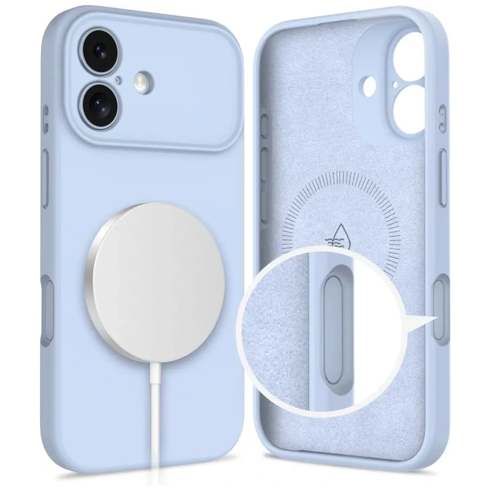 Etui Tech-Protect Silicone MagSafe do Apple iPhone 17 Mist Blue