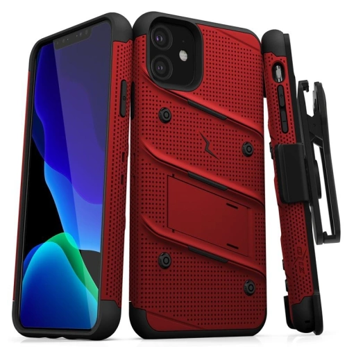 Kup Pancerta etui Zizo Bolt Cover Apple iPhone 11 cu sticlă 9H pentru ecran + suport și prindere pentru curea (Roșu/Negru) - ZIZ005REDBLK - {ean13} - Sklep Home Screen