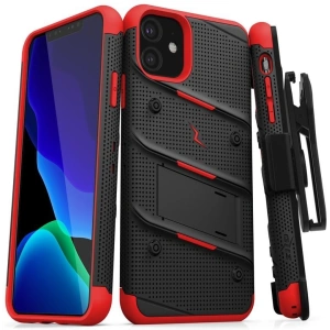 Kup Pancéřové pouzdro Zizo Bolt Cover Apple iPhone 11 se sklem 9H na displej + stojánek & držák na pás (Černá/Červená) - ZIZ006BLKRED - {ean13} - Sklep Home Screen