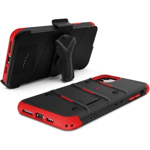 Kup Páncélozott tok Zizo Bolt Cover Apple iPhone 11 9H üveggel a kijelzőn + állvány és övtartó (Fekete/Piros) - ZIZ006BLKRED - {ean13} - Sklep Home Screen