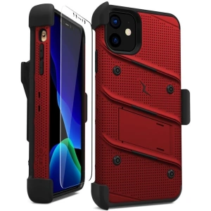 Kup Páncélozott tok Zizo Bolt Cover Apple iPhone 11 9H üveggel a kijelzőn + állvány & övtartó (Piros/Fekete) - ZIZ005REDBLK - {ean13} - Sklep Home Screen