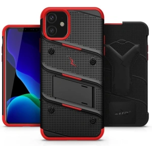 Kup Páncélozott tok Zizo Bolt Cover Apple iPhone 11 9H üveggel a kijelzőn + állvány és övtartó (Fekete/Piros) - ZIZ006BLKRED - {ean13} - Sklep Home Screen