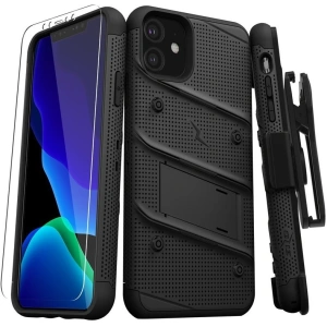 Kup Pancéřové pouzdro Zizo Bolt Cover Apple iPhone 11 se sklem 9H na displej + stojánek & držák na pásek (Černá/Černá) - ZIZ007BLK - {ean13} - Sklep Home Screen