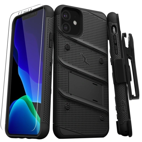 Buy Zizo Bolt Cover - Case for iPhone 11 with Military Grade + Glass Screen Protector & Kickstand and Holster (Red/Black) - ZIZ007BLK - {ean13} - Home Screen Store Europe