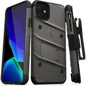 Kup Pancerne etui Zizo Bolt Cover Apple iPhone 11 se sklem 9H na displej + stojánek a držák na pásek (Metal Gray/Black) - ZIZ008GRYBLK - {ean13} - Sklep Home Screen