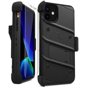 Kup Páncélozott tok Zizo Bolt Cover Apple iPhone 11 9H üveggel a kijelzőhöz + állvány és övcsat (Fekete/Fekete) - ZIZ007BLK - {ean13} - Sklep Home Screen
