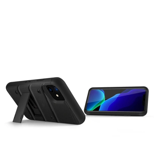 Kup Pancerne etui Zizo Bolt Cover Apple iPhone 11 cu sticlă 9H pentru ecran + suport și prindere pentru curea (Negru/Negru) - ZIZ007BLK - {ean13} - Sklep Home Screen