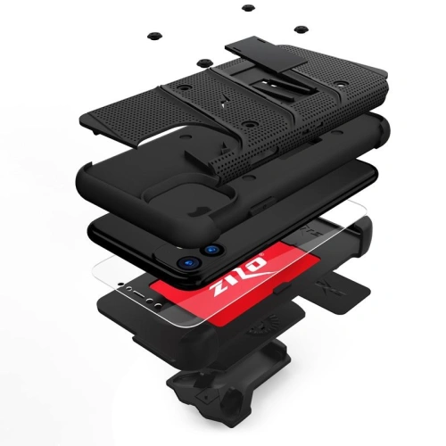 Buy Zizo Bolt Cover - Case for iPhone 11 with Military Grade + Glass Screen Protector & Kickstand and Holster (Red/Black) - ZIZ007BLK - {ean13} - Home Screen Store Europe