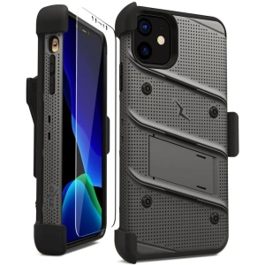 Kup Páncélozott tok Zizo Bolt Cover Apple iPhone 11 9H üveggel a kijelzőn + állvány & övtartó (Fém Szürke/Fekete) - ZIZ008GRYBLK - {ean13} - Sklep Home Screen