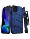 Páncélozott tok Zizo Bolt Cover Apple iPhone 11 9H üveggel a kijelzőn + állvány & övcsat (Kék/Fekete)