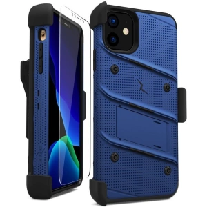 Kup Páncélozott tok Zizo Bolt Cover Apple iPhone 11 9H üveggel a kijelzőn + állvány & övcsat (Kék/Fekete) - ZIZ009BLUBLK - {ean13} - Sklep Home Screen