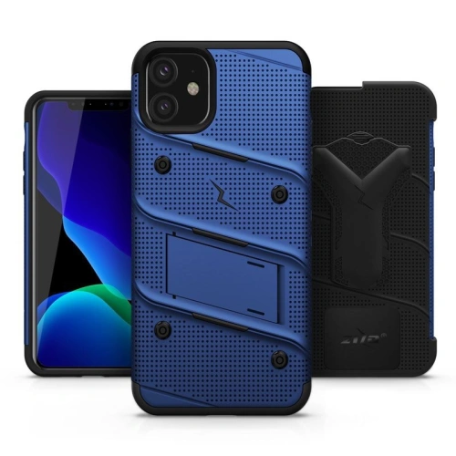 Kup Páncélozott tok Zizo Bolt Cover Apple iPhone 11 9H üveggel a kijelzőn + állvány & övcsat (Kék/Fekete) - ZIZ009BLUBLK - {ean13} - Sklep Home Screen