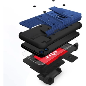 Kup Pancéřové pouzdro Zizo Bolt Cover Apple iPhone 11 se sklem 9H na displej + stojánek & držák na pásek (Modrá/Černá) - ZIZ009BLUBLK - {ean13} - Sklep Home Screen