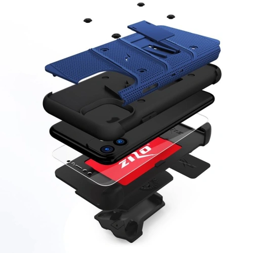 Buy Zizo Bolt Cover - Case for iPhone 11 with Military Grade + Glass Screen Protector & Kickstand and Holster (Red/Black) - ZIZ009BLUBLK - {ean13} - Home Screen Store Europe