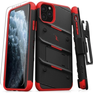 Kup Pancerne etui Zizo Bolt Cover Apple iPhone 11 Pro Max se sklem 9H na displej + stojánek a držák na pásek (Černá/Červená) - ZIZ010BLKRED - {ean13} - Sklep Home Screen