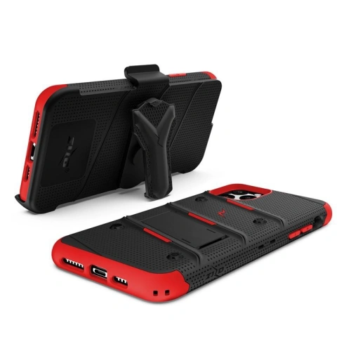 Kup Pancerne etui Zizo Bolt Cover Apple iPhone 11 Pro Max se sklem 9H na displej + stojánek a držák na pásek (Černá/Červená) - ZIZ010BLKRED - {ean13} - Sklep Home Screen