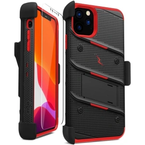 Kup Pancerne etui Zizo Bolt Cover Apple iPhone 11 Pro Max se sklem 9H na displej + stojánek a držák na pásek (Černá/Červená) - ZIZ010BLKRED - {ean13} - Sklep Home Screen
