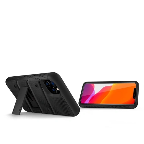 Kup Zizo Apple Panzerhülle Bolt Cover iPhone 11 Pro Max mit 9H Glas für Bildschirm + Ständer & Gürtelclip (Schwarz/Schwarz) - ZIZ011BLK - {ean13} - Sklep Home Screen