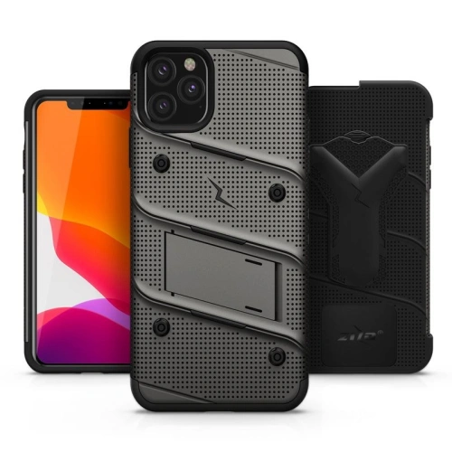 Buy Zizo Bolt Cover - Case for iPhone 11 Pro Max with Military Grade + Glass Screen Protector & Kickstand and Holster (Red/Black) - ZIZ012GRYBLK - {ean13} - Home Screen Store Europe