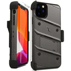 Kup Páncél tok Zizo Bolt Cover Apple iPhone 11 Pro Max 9H üveg a képernyőre + állvány & övcsat (Fém Szürke/Fekete) - ZIZ012GRYBLK - {ean13} - Sklep Home Screen