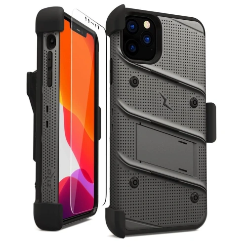 Buy Zizo Bolt Cover - Case for iPhone 11 Pro Max with Military Grade + Glass Screen Protector & Kickstand and Holster (Red/Black) - ZIZ012GRYBLK - {ean13} - Home Screen Store Europe