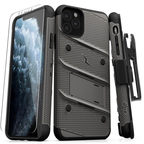 Buy Zizo Bolt Cover - Case for iPhone 11 Pro Max with Military Grade + Glass Screen Protector & Kickstand and Holster (Red/Black) - ZIZ012GRYBLK - {ean13} - Home Screen Store Europe